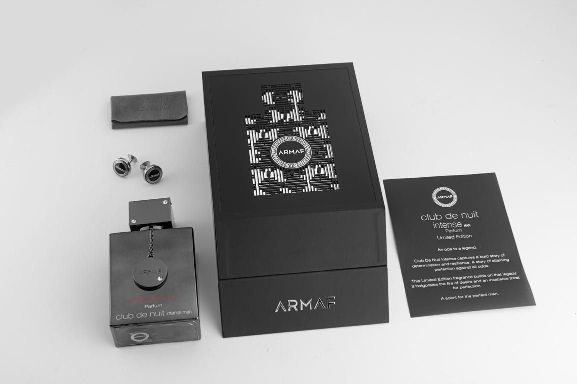 Armaf Club De Nuit Intense Limited Edition for Men Parfum Spray, 3.6 Ounce (with Cufflinks)